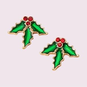 Holly Berry Stud Elegant Earrings​